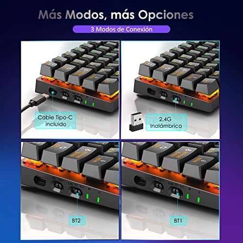 Amazon: SANGKEE Teclado Gaming en Español Mecánico