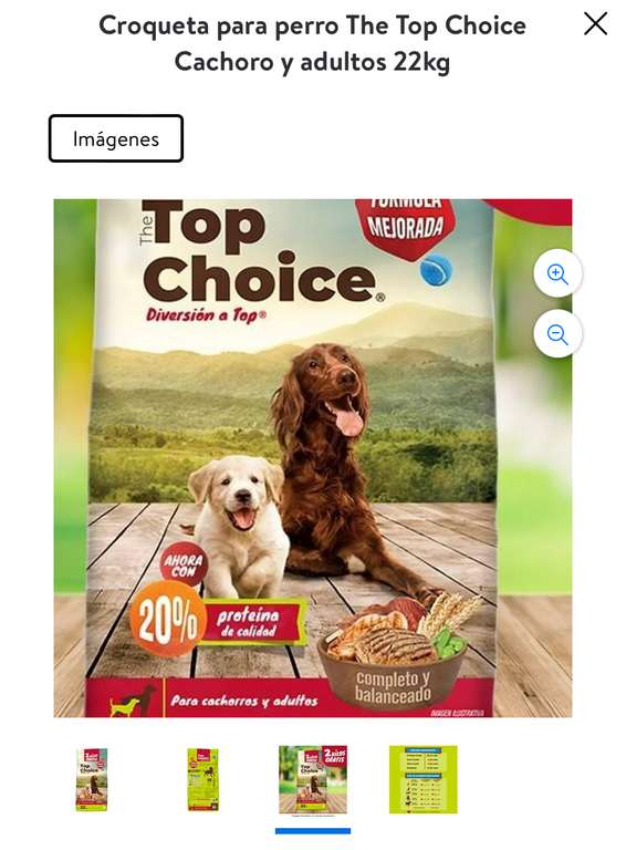 Bodega Aurrera: Croqueta para perro The Top Choice Cachoro y adultos 22kg