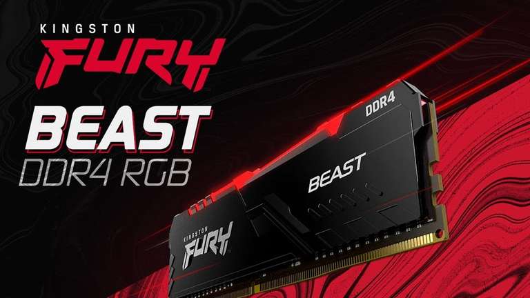 CyberPorky: Memoria RAM Kingston FURY Beast Black RGB DDR4, 3200MHz, 8GB, Non-ECC, CL16, XMP
