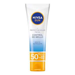 Amazon: NIVEA SUN Protector Solar Facial Control De Brillo (50 ml), con Efecto Matificante FPS 50+, Para Todo Tipo de Piel