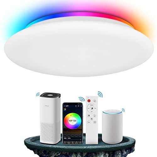 Amazon: Lampara de techo inteligentes 28whts 30cm RGB compatible con Alexa y Google Home