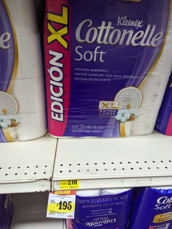 HEB - Kleenex Cottonelle Soft XL, Papel Higiénico Extra Grande, 32 Rollos con 204 Hojas dobles