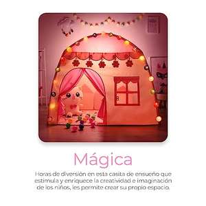 AMAZON: Casa de Campaña para niños, 3 Ventanas de mosquitero, Largo X 125cm Alto X 100cm Ancho (Rosa)