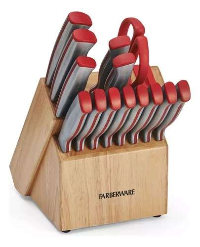 Mercado Libre: Farberwere - Bloque de cuchillos de acero inoxidable & Tijeras - Afilador Integrado - 15 Piezas