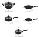 Amazon Basics - Juego de utensilios de cocina antiadherentes, ollas y sartenes, juego de 8 piezas