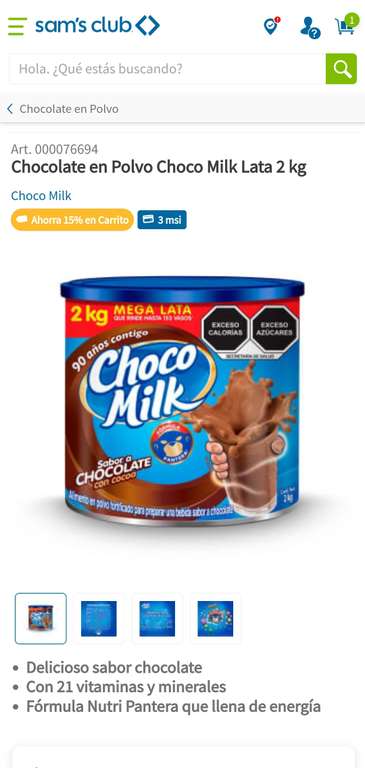 Sam's Club Choco Milk Lata 2 kg