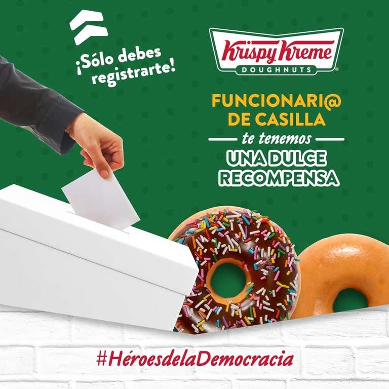 Krispy Kreme - dona GRATIS y 30% OFF para Funcionario de Casilla