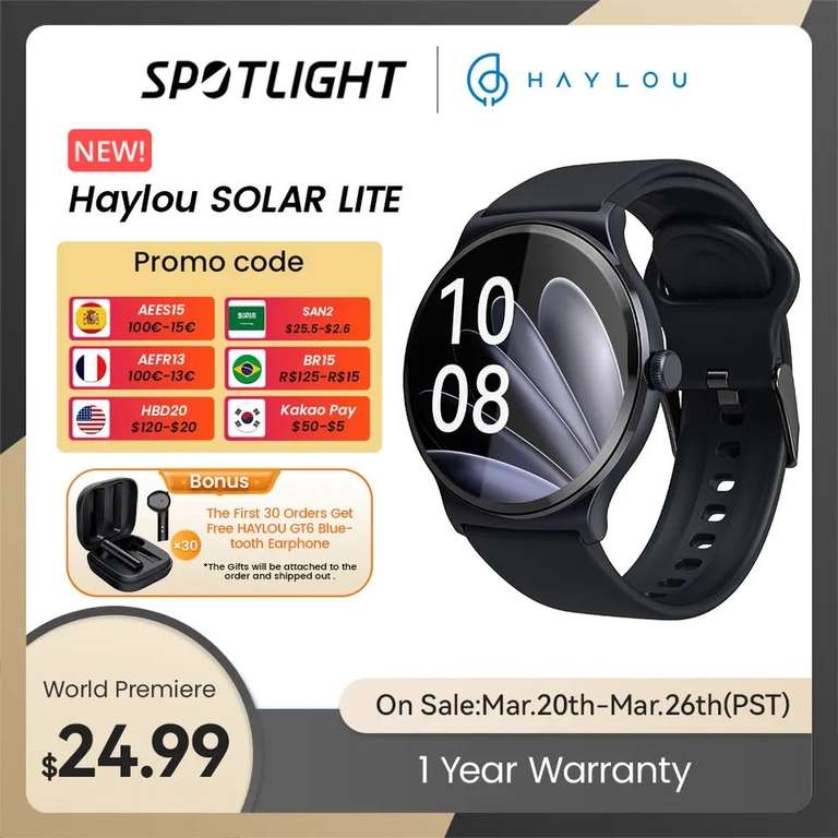 AliExpress: Haylou SOLAR LITE Smartwatch