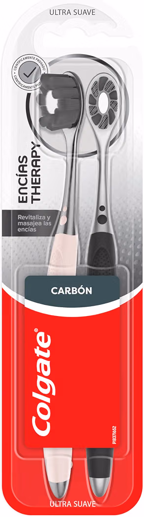 Amazon: Colgate Cepillo Dental Encías Therapy Charcoal Cerdas Suaves 2 piezas (planea y ahorra)