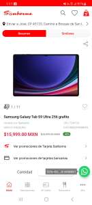 Sanborns | Samsung Galaxy Tab S9 Ultra, 256gb, color grafito