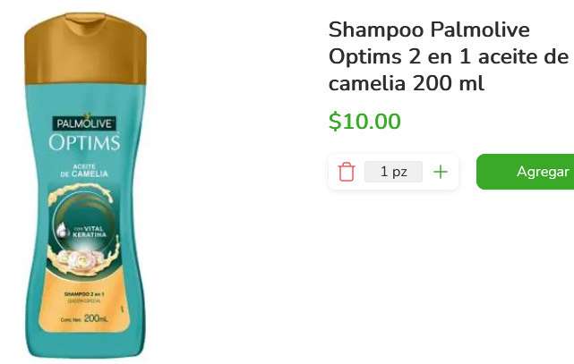 Bodega Aurrera: Shampoo Palmolive optims 2 en 1 (200 ml)