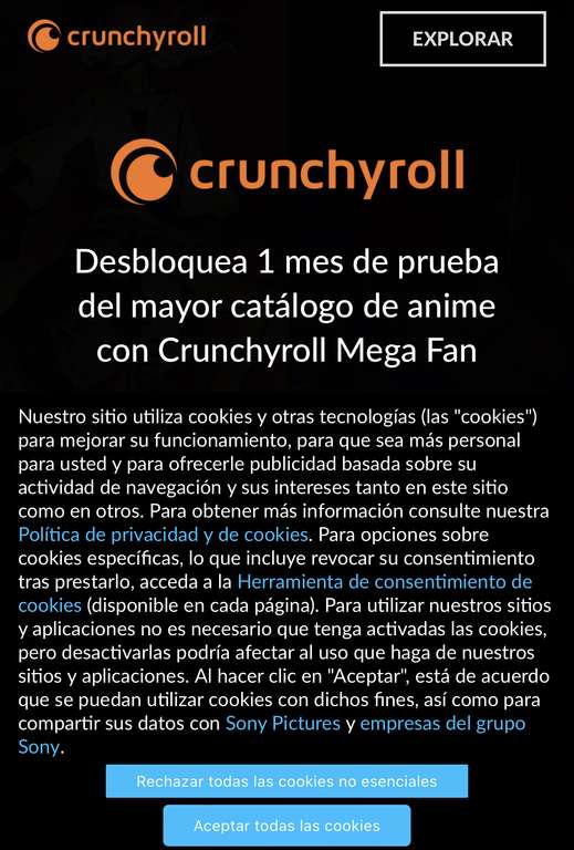 Mes de prueba gratis para nuevos usuarios Crunchyroll