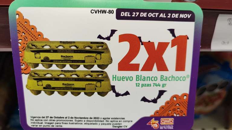 Oxxo: 2x1 en Huevo Blanco Bachoco de 12 pzas