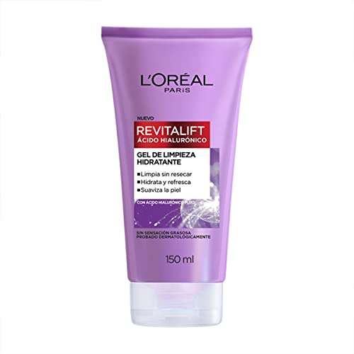 Amazon: L'Oréal Paris Gel Limpiador Facial Revitalift Ácido Hialurónico, 150 ml | Planea y Ahorra, envío gratis con Prime