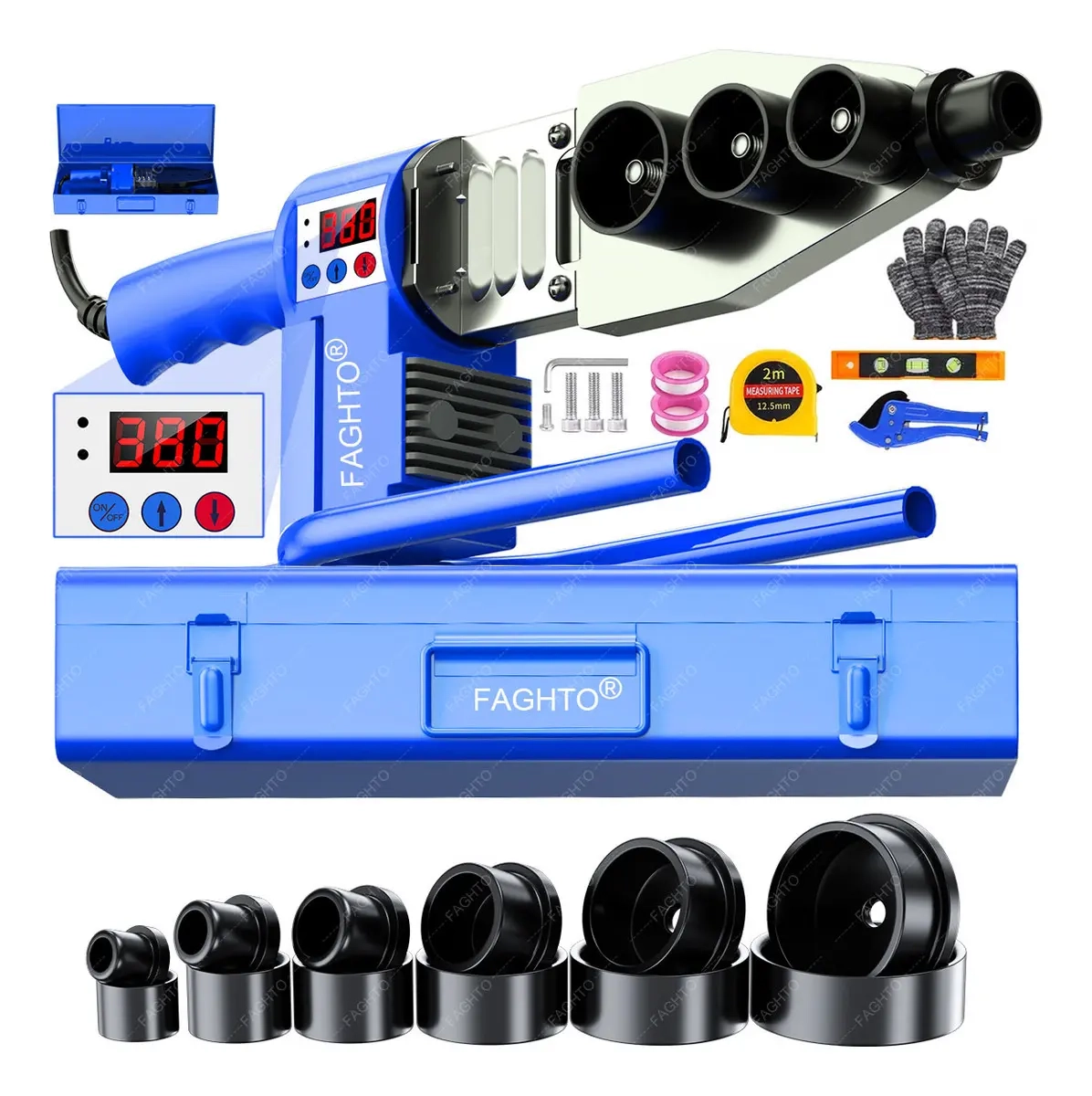 Mercado Libre: Kit Termofusor FAGHTO 1800W con Pantalla LCD para Tuberías de PPR y 12 Dados