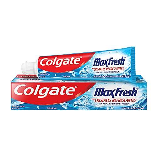 Amazon: Colgate Max Fresh Pasta Dental Cool Mint Con Cristales Refrescantes, 50 ml- planea y ahorra