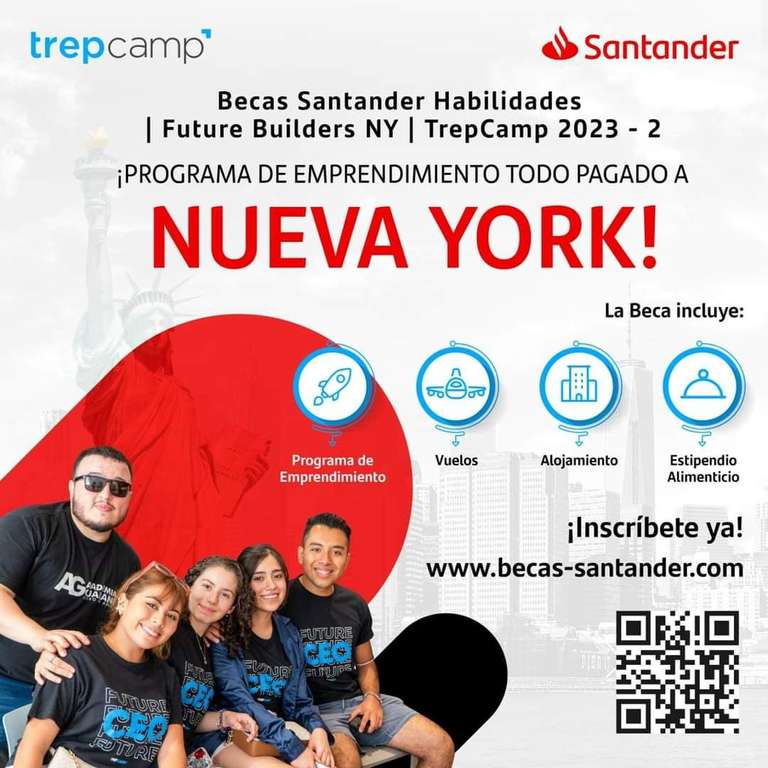 SANTANDER: BECA TODO PAGADO A NUEVA YORK | Future Builders NY TrepCamp 2023 - 2