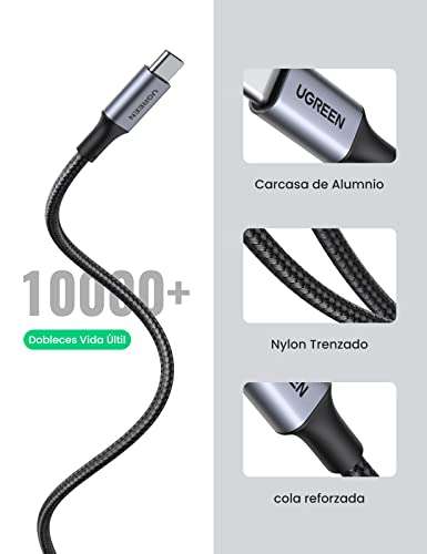 Amazon - 3 cables UGREEN de 1m USB Tipo C 2.0 de Carga Rápida y Nylon Trenzado