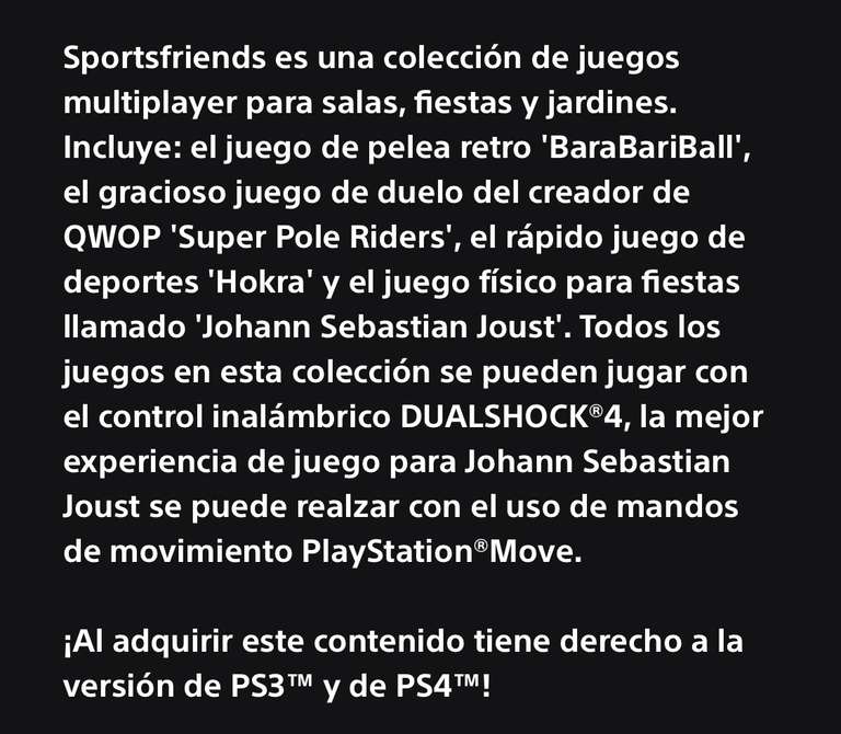 Playstation: Juego gratis Sports friends en la playstation store