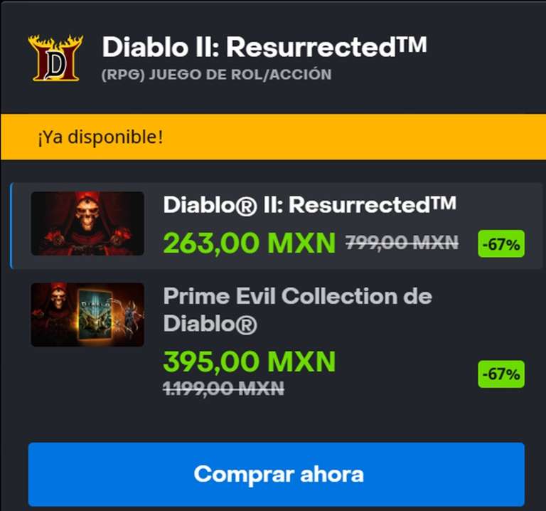Diablo 2 Para PC (BATTLENET)
