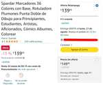 Amazon - Oferta relampago - Spardar Marcadores (36-48-60-80 piezas) Colores con Base, Rotuladores Plumones Punta Doble de Dibujo