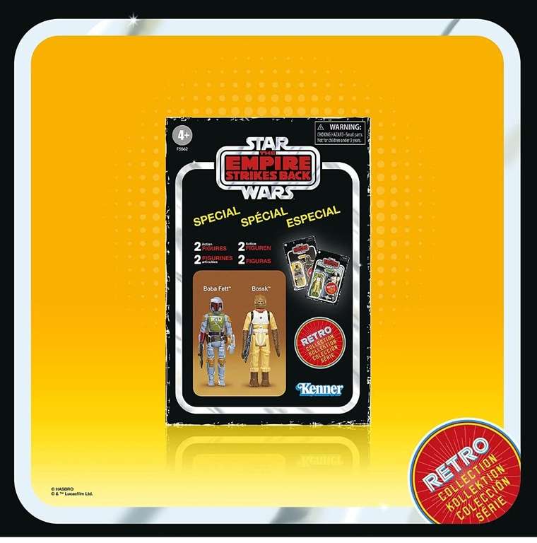 Amazon: Star wars Retro Pack - Boba Fett y Bossk - Juguetes a Escala de 9,5 cm