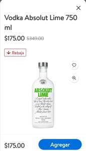 Walmart express: vodka absolut 750 ml. Varios sabores, a mitad de precio!! $175.00