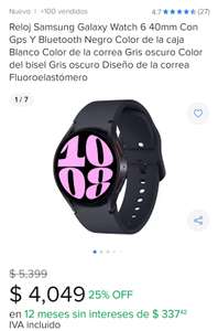 Mercado Libre: Reloj Samsung Galaxy Watch 6 40mm