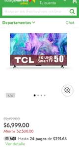 Bodega Aurrera: TV TCL 50 Pulgadas 4K UHD Smart Google TV 50S450 | Pagando con TDC BBVA