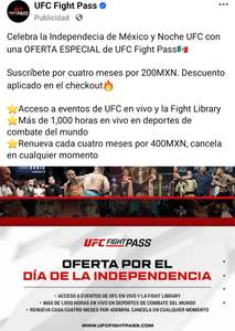 UFC Fight Pass 4 meses por 200 Pesos