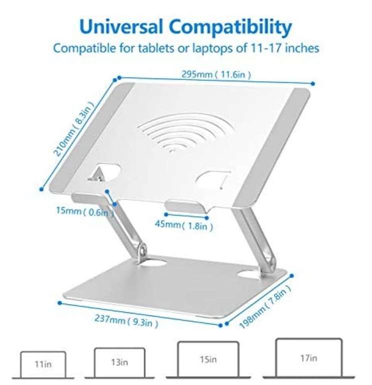 Amazon: Soporte de aluminio para ordenador portátil o tablet con múltiples ángulos | Envío gratis con Prime