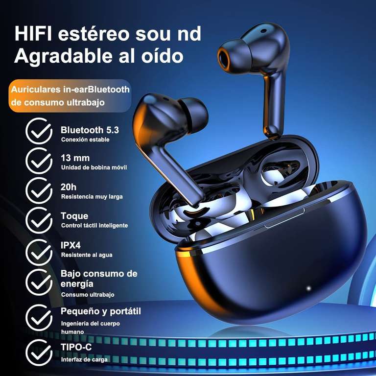 Amazon: Audífonos Bluetooth AIR 7 5.3 AXIDUN