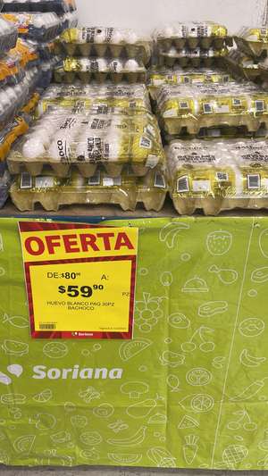Soriana pinos, Veracruz: Huevo blanco Bachoco, paquete de 30 pzs