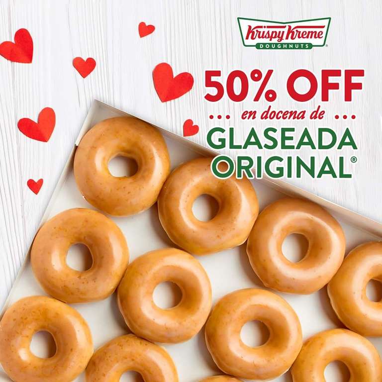 Krispy Kreme: Docena Glaseada Original con 50%