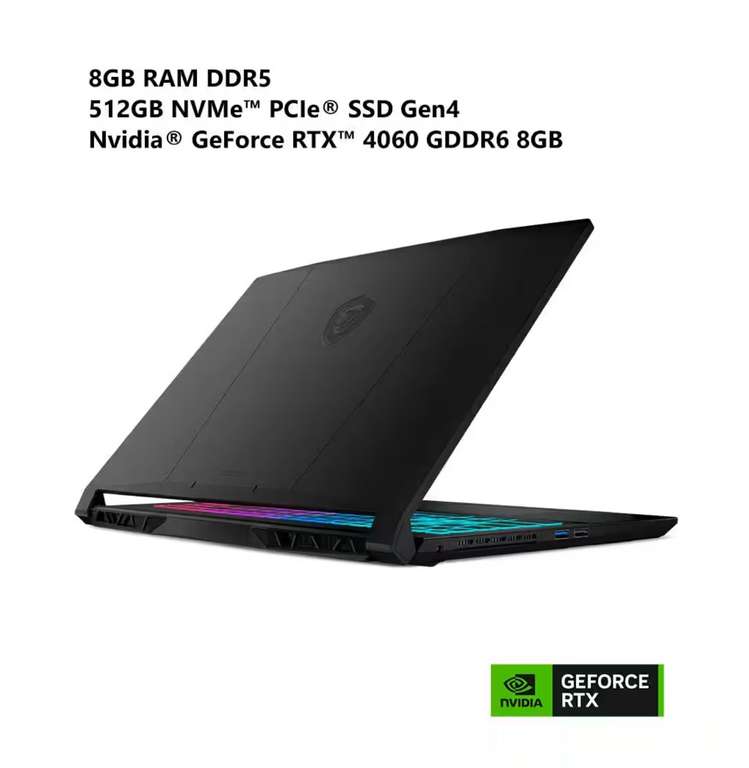Liverpool: Laptop Gamer MSI Katana 15 B13VFK-832MX 15.6 Pulgadas Full HD Intel Core i5 NVIDIA GeForce RTX 4060 8 GB RAM 512 GB SSD