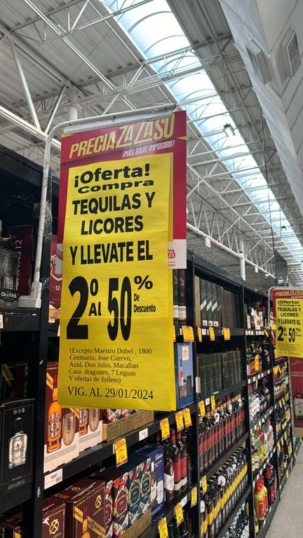 Soriana: Tequilas y Licores Segundo al 50%