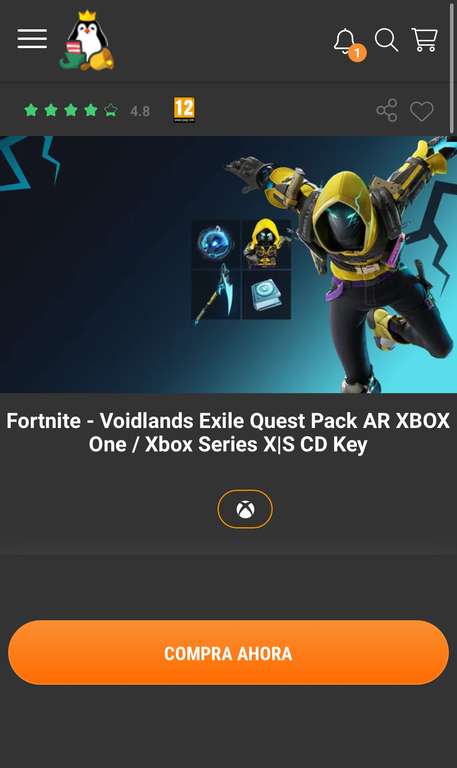 Kinguin: Fortnite - Voidlands Exile Quest Pack AR XBOX One / Xbox Series X|S CD Key