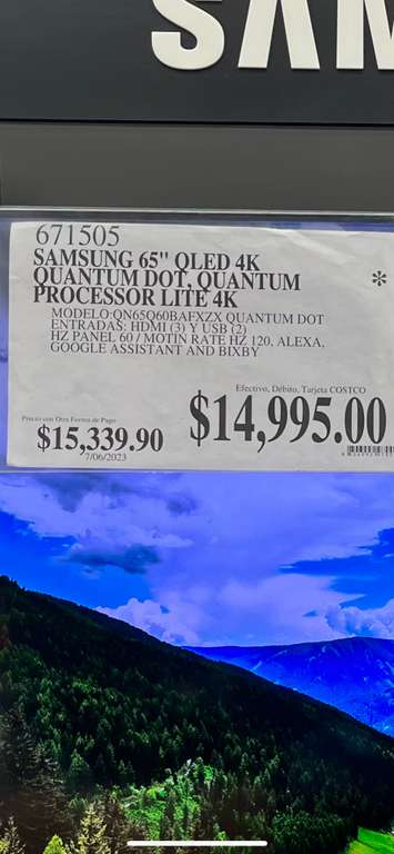 Costco: Pantalla Samsung 65” QLED 4K