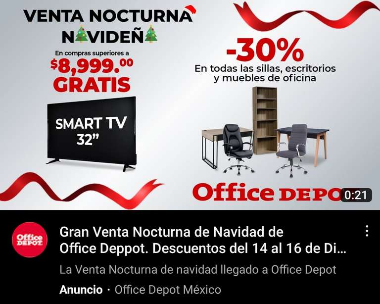 Office depot venta navideña en la compra de más de 8999 gratis una smart tv de 32"