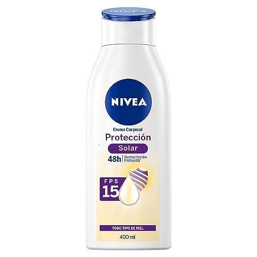 Amazon: NIVEA Crema Corporal Humectante Protección Solar (400 ml), con Vitamina E y Aloe, Protección UV Fps15