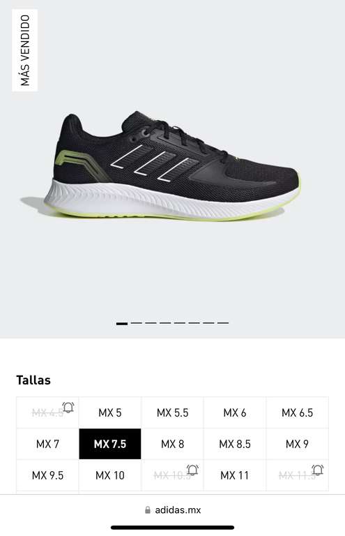 Adidas: TENIS RUN FALCON 2.0 Precio al registrarse + cupón