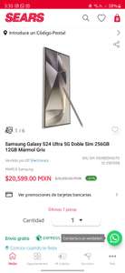 Sears: Galaxy S24 Ultra de 256GB Dual Sim