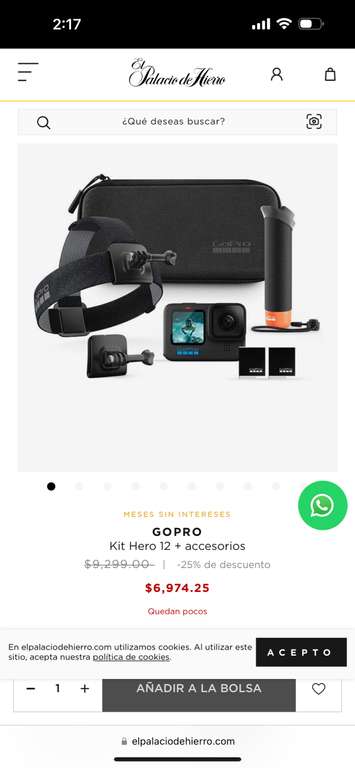 El Palacio de Hierro: GoPro kit hero 12 + accesorios
