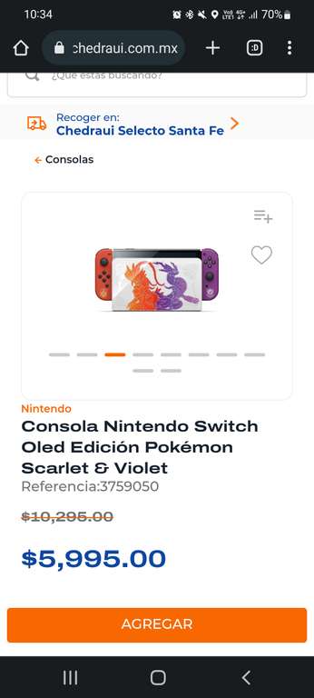 Chedraui Polanco: Consola Nintendo Switch Oled Edición Pokémon Scarlet & Violet