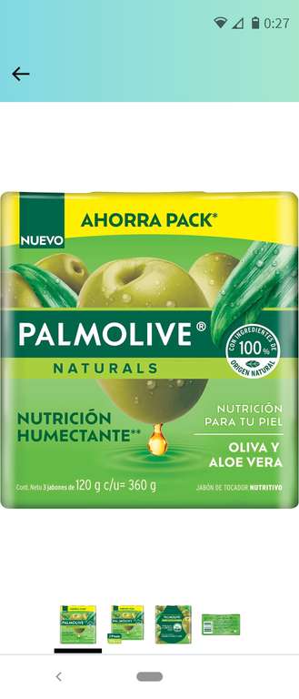 Amazon: Jabón Palmolive 3 barras 120 gr (Mínimo 2 unidades) | Envío prime