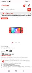 Elektra: Nintendo Switch Oled Mario red Edition (Nacional)