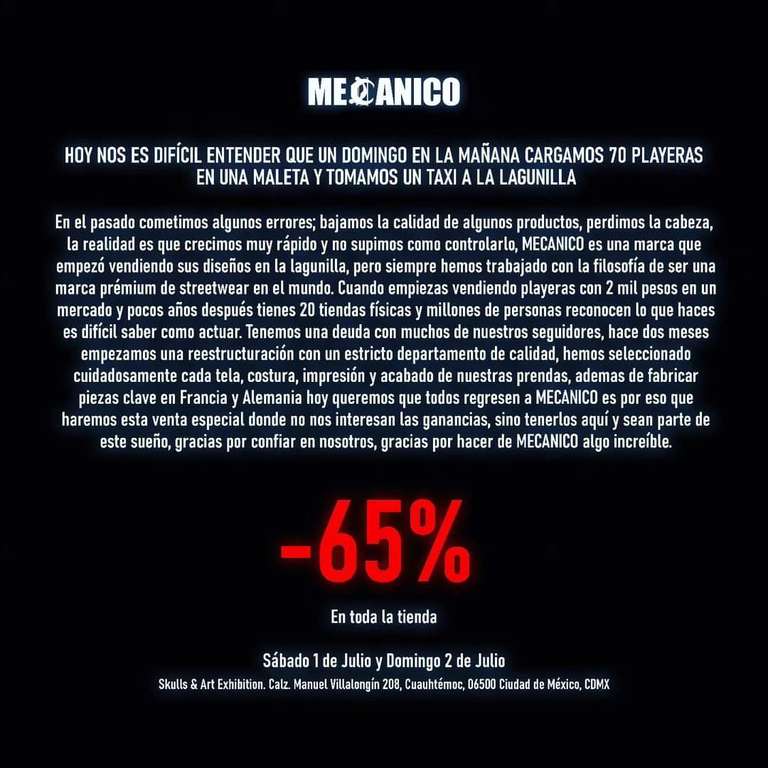 65% de descuento Mecánico Jeans (1 y 2 de Julio)