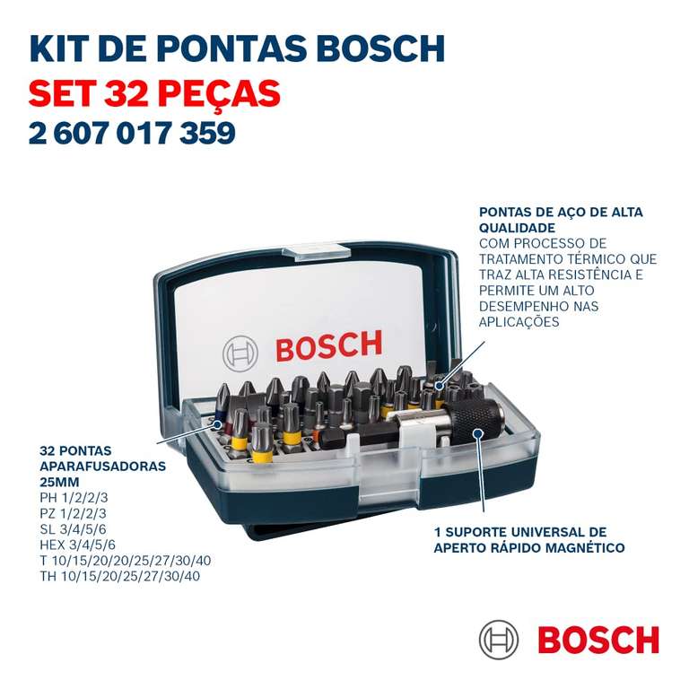 Amazon: Bosch Kits Extra Hard Kit de puntas para atornillar con 32 unidades
