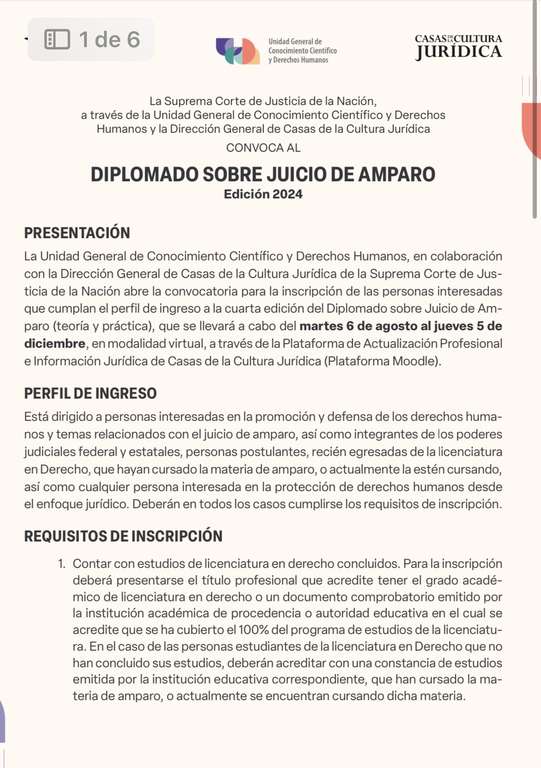 DIPLOMADO SOBRE JUICIO DE AMPARO 2024 SCJN (GRATIS)