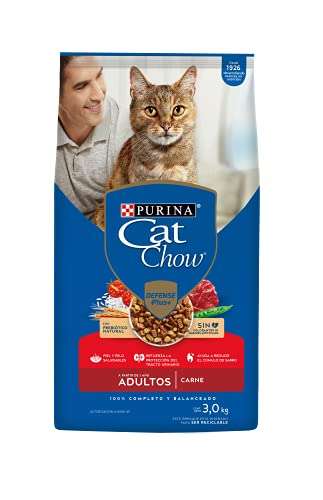 Amazon: Purina Cat Chow 3 Kg, a $48 por kilo sabor carne y pescado